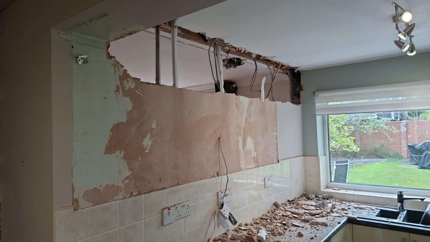 Wall opened up