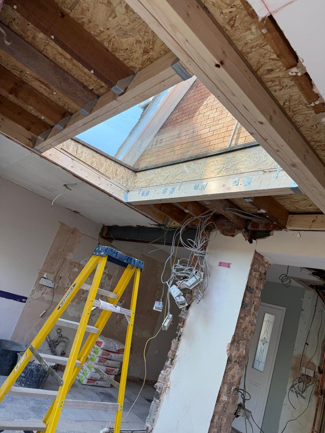 Vaulted skylight installed
