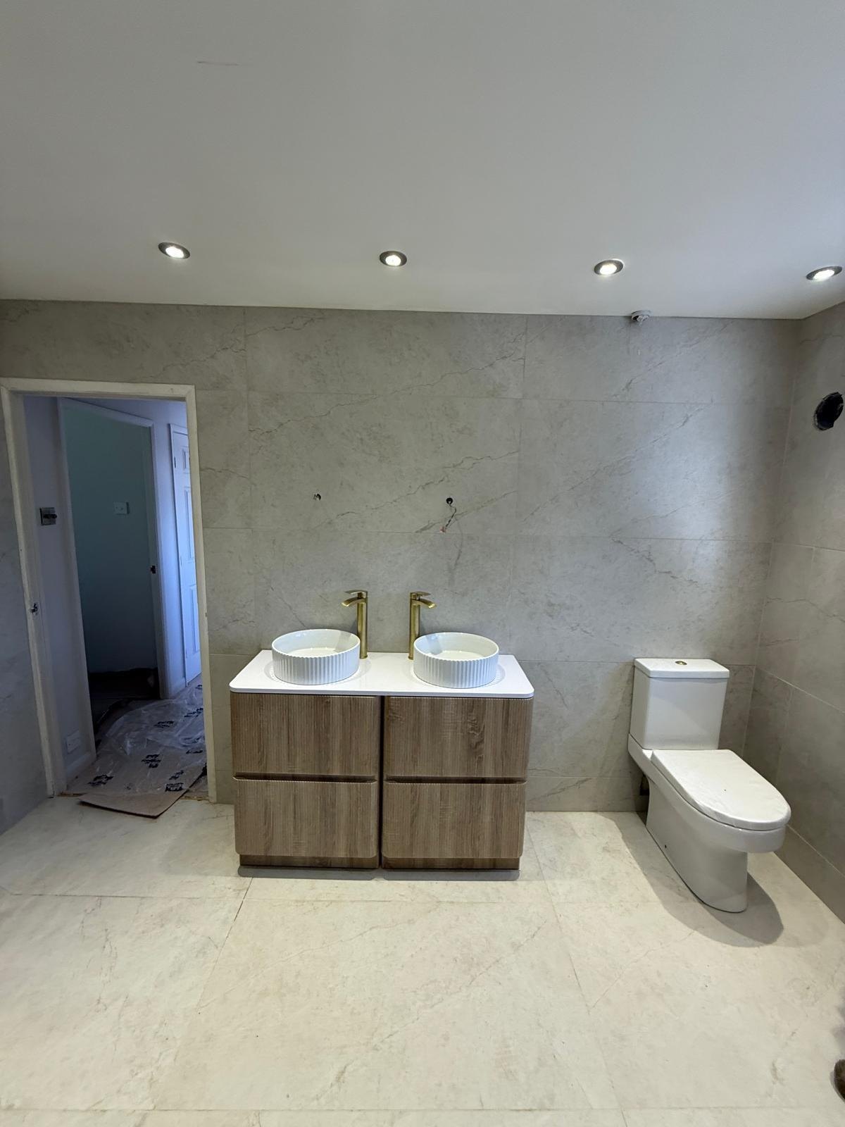 Finished family bathroom
