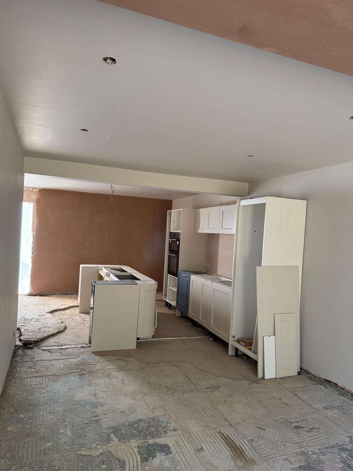 New kitchen being fitted