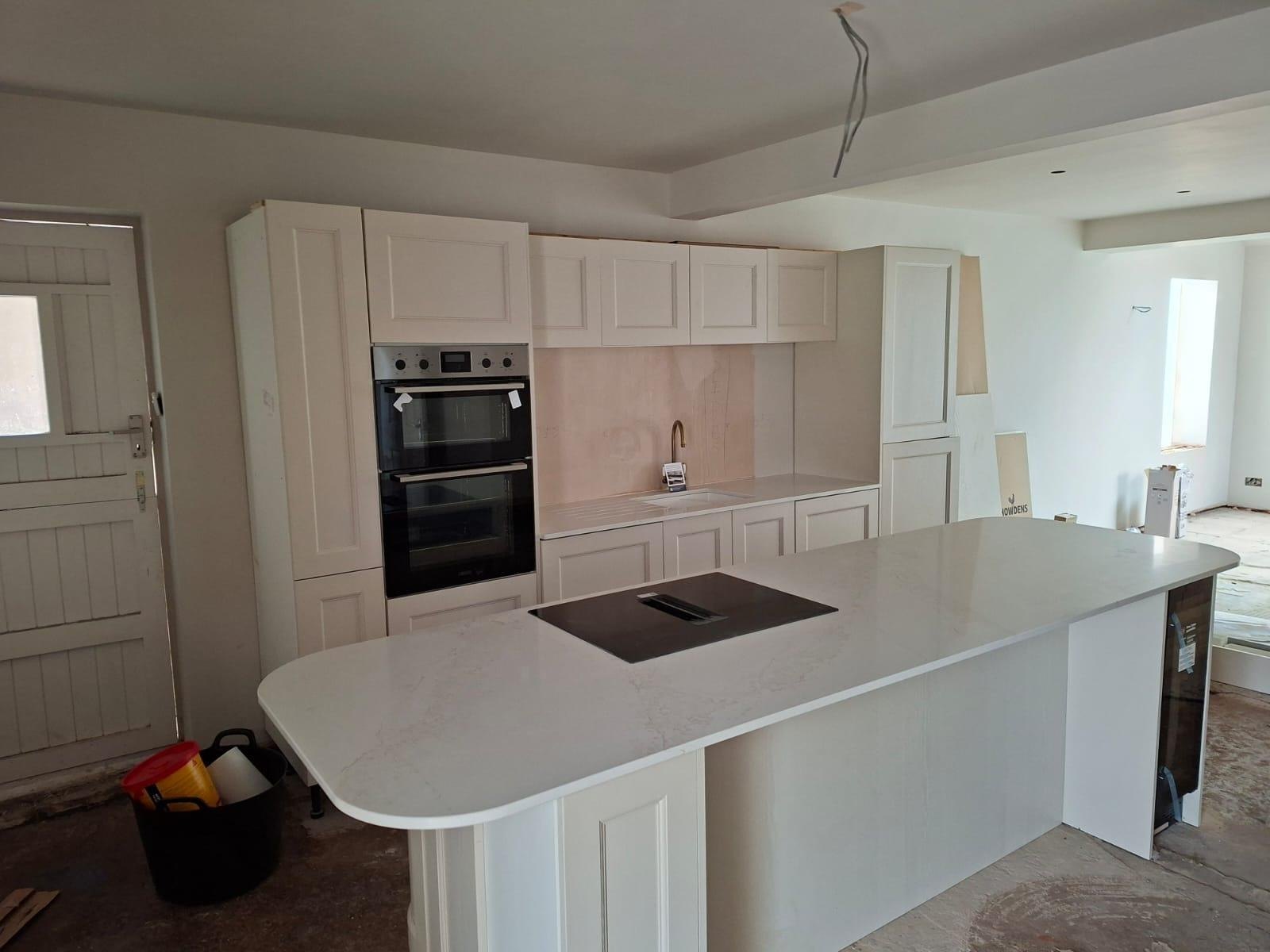 Kitchen and island
