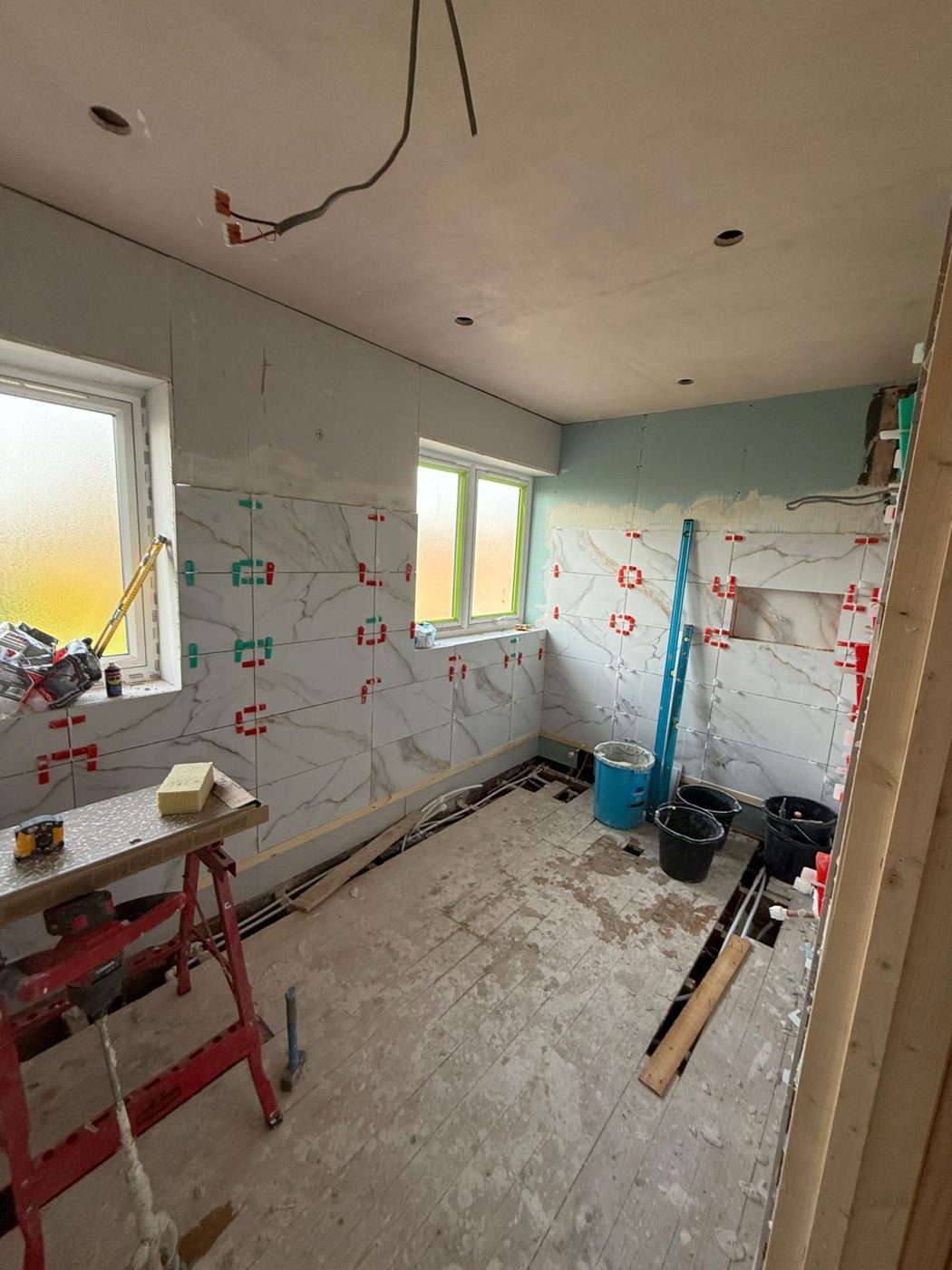 Room taken back to brick